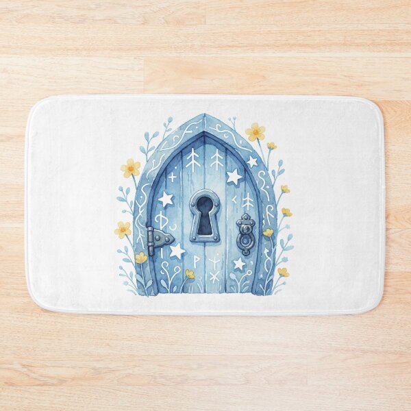 Item preview, Blue Fairy Door with Keyhole Fantasy Cottagecore designed and sold by AillustriaAK.