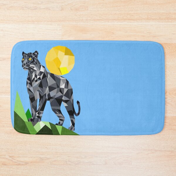 Item preview, Low Poly Black Panther Standing in Moonlight designed and sold by KhrystallineArt.