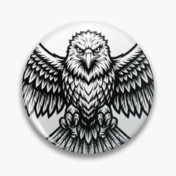 Item preview, Majestic Bald Eagle Wings Spread | Black & White Wildlife Illustration | Patriotic Bird Sticker designed and sold by Flipnship.