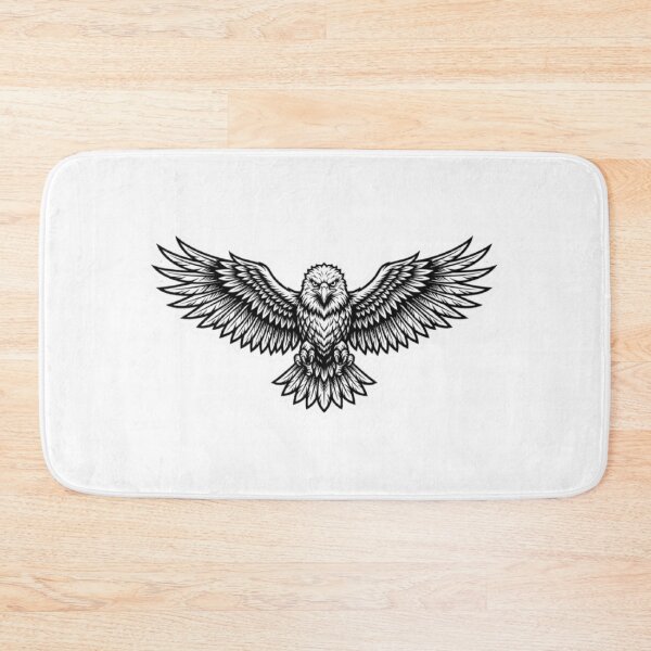 Item preview, Majestic Bald Eagle Wings Spread | Black & White Wildlife Illustration | Patriotic Bird Sticker designed and sold by Flipnship.