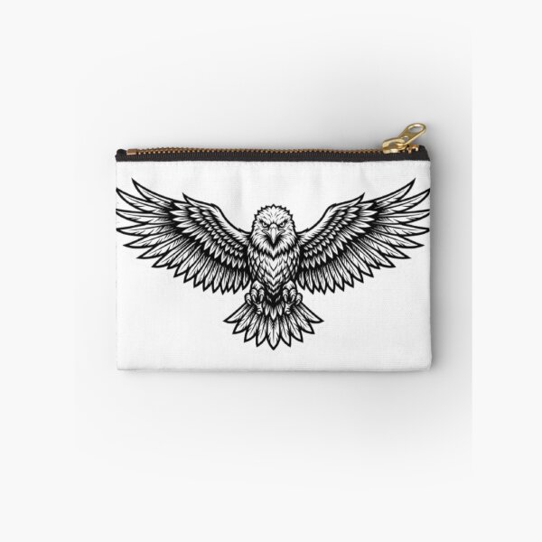 Item preview, Majestic Bald Eagle Wings Spread | Black & White Wildlife Illustration | Patriotic Bird Sticker designed and sold by Flipnship.