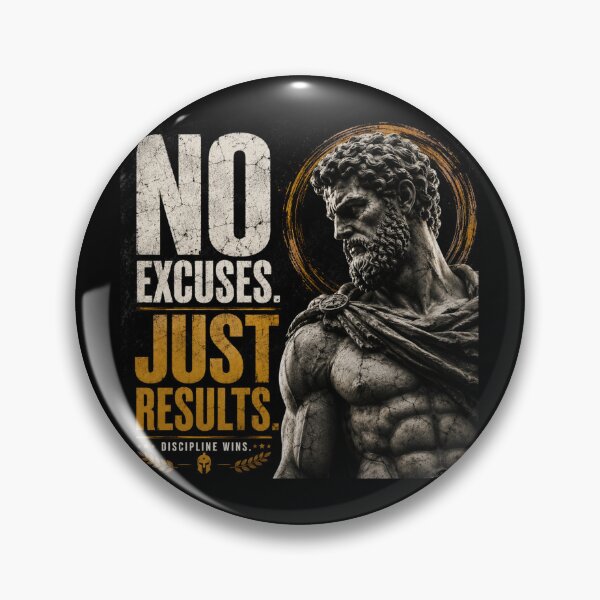 Item preview, NO EXCUSES. JUST RESULTS. | MODERN STOIC MOTIVATION T-SHIRT designed and sold by LowBatteryStudio ⭐.