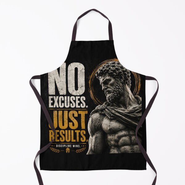 Item preview, NO EXCUSES. JUST RESULTS. | MODERN STOIC MOTIVATION T-SHIRT designed and sold by LowBatteryStudio ⭐.