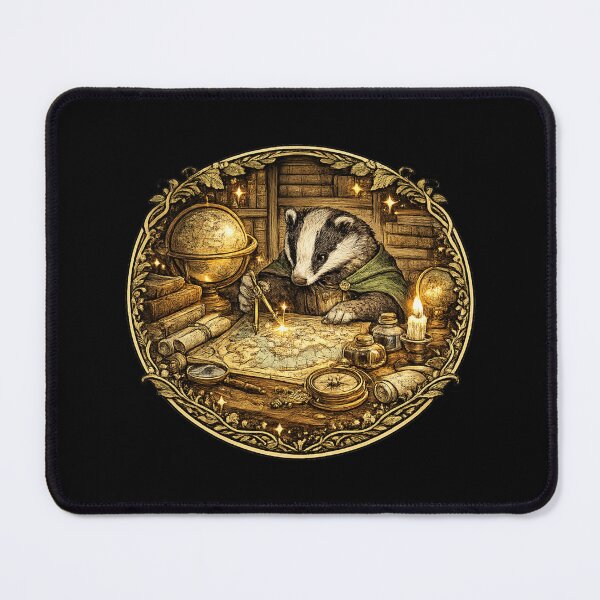 Item preview, Cozy Badger Cartographer Shirt | Woodland Explorer | Fantasy Map Library | Cottagecore Adventure Gift designed and sold by MrDev.