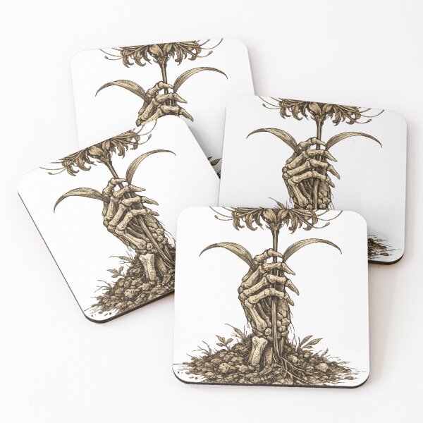Item preview, Skeleton Hand Spider Lily Dark Gothic Flower Illustration Design designed and sold by irfanshikh.