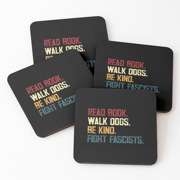 Item preview, Read Book Walk Dogs Be Kind Fight Fascists Anti Fascist Activist Progressive Social Justice Book Lover Dog Owner designed and sold by RetroMini2026.