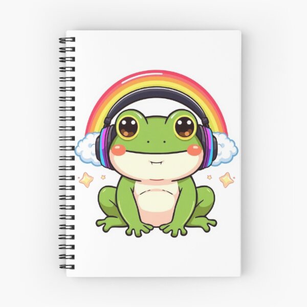 Item preview, Cute Rainbow Gamer Frog Kawaii Sticker | Colorful Frog with RGB Headphones designed and sold by Stylestickers55.