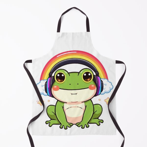 Item preview, Cute Rainbow Gamer Frog Kawaii Sticker | Colorful Frog with RGB Headphones designed and sold by Stylestickers55.