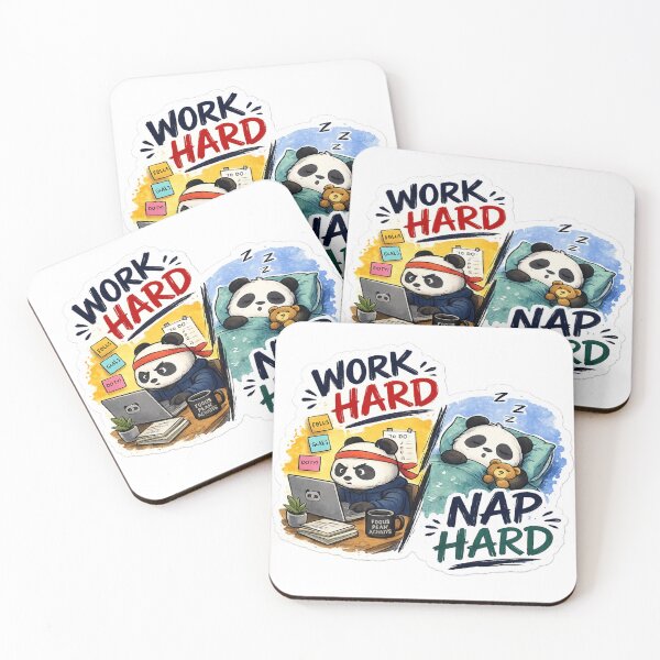 Item preview, Work Hard, Nap Hard – Panda Productivity Sticker designed and sold by Genzfirevibes.