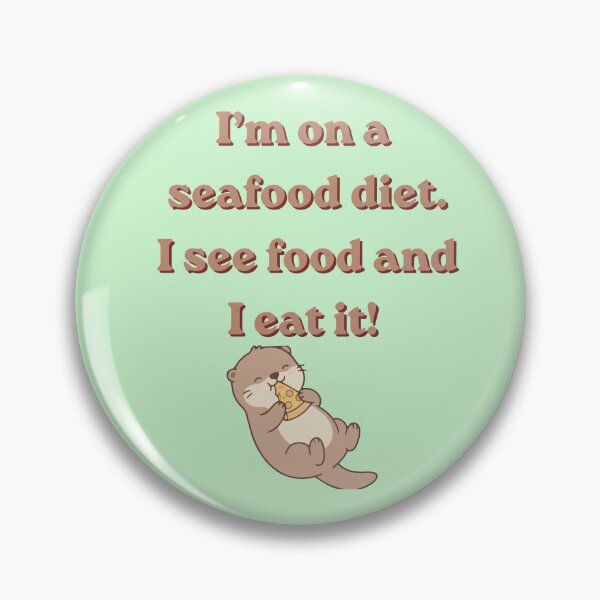 Item preview, Funny Seafood Diet Otter Eating Pizza designed and sold by TheFrameVault.