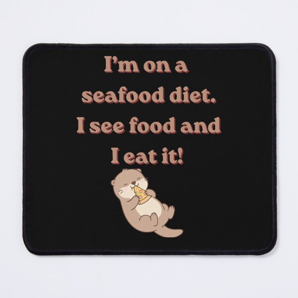 Item preview, Funny Seafood Diet Otter Eating Pizza designed and sold by TheFrameVault.