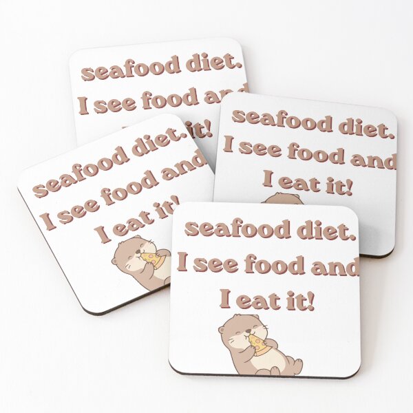 Item preview, Funny Seafood Diet Otter Eating Pizza designed and sold by TheFrameVault.