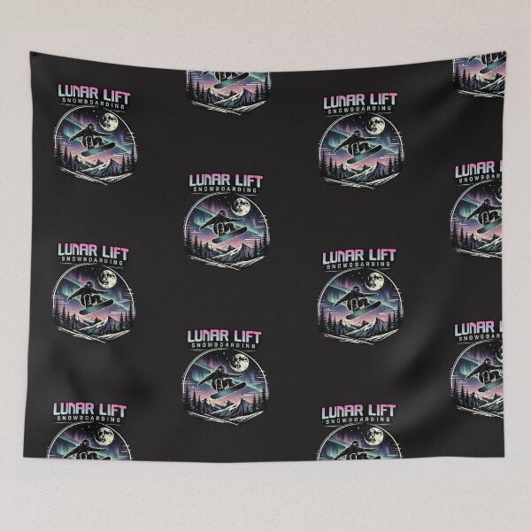 Item preview, Lunar Lift Snowboarding Retro Night Mountain Graphic designed and sold by CraigDesignWork.