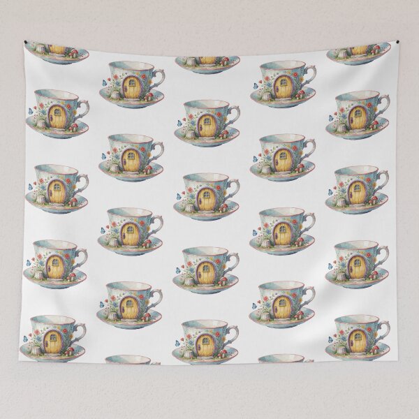 Item preview, Floral Teacup Cottage Fairy Garden Decor designed and sold by AillustriaAK.