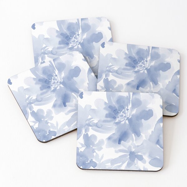 Item preview, Elegant Blue Watercolor Floral Pattern designed and sold by THE RILONA.