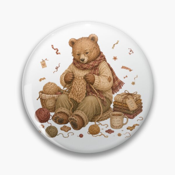 Item preview, Cozy Bear Knitting Sweater Grandmacore Cottagecore Aesthetic designed and sold by AQUILAKREO.