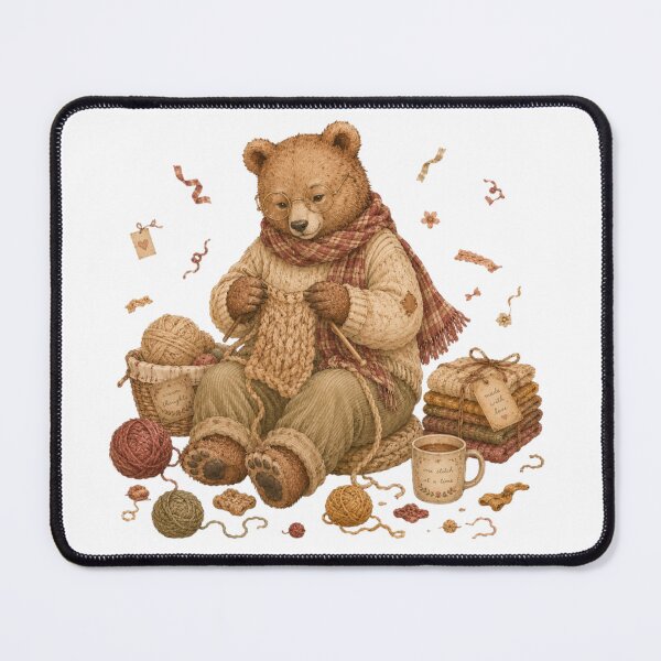 Item preview, Cozy Bear Knitting Sweater Grandmacore Cottagecore Aesthetic designed and sold by AQUILAKREO.