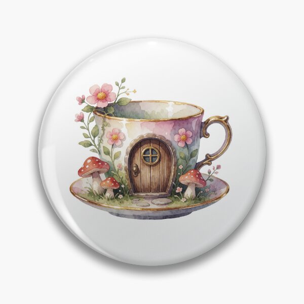 Item preview, Floral Teacup Cottage Fairy Garden Decor designed and sold by AillustriaAK.
