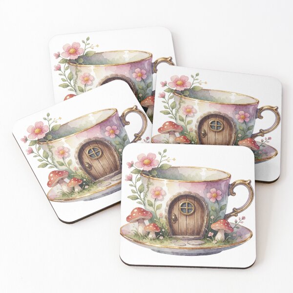 Item preview, Floral Teacup Cottage Fairy Garden Decor designed and sold by AillustriaAK.