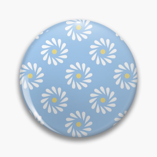 Item preview, Retro Pastel Blue Daisy Pinwheel Floral Pattern designed and sold by THE RILONA.