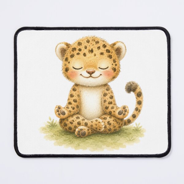 Item preview, Lotus Jaguar Yoga Watercolor Print designed and sold by YogiAnimalArt.