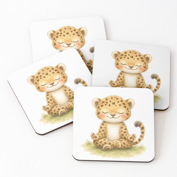 Item preview, Lotus Jaguar Yoga Watercolor Print designed and sold by YogiAnimalArt.