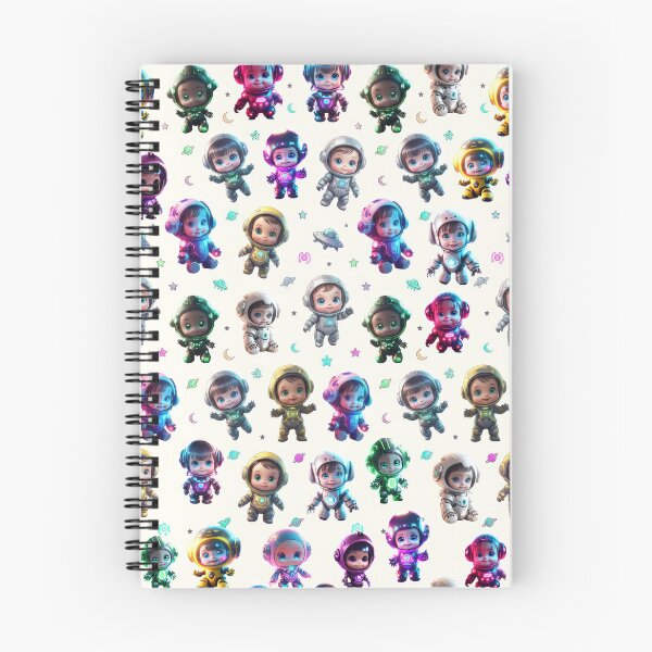 Item preview, Kawaii pattern, cute astronaut robot print designed and sold by Cyber Kids.
