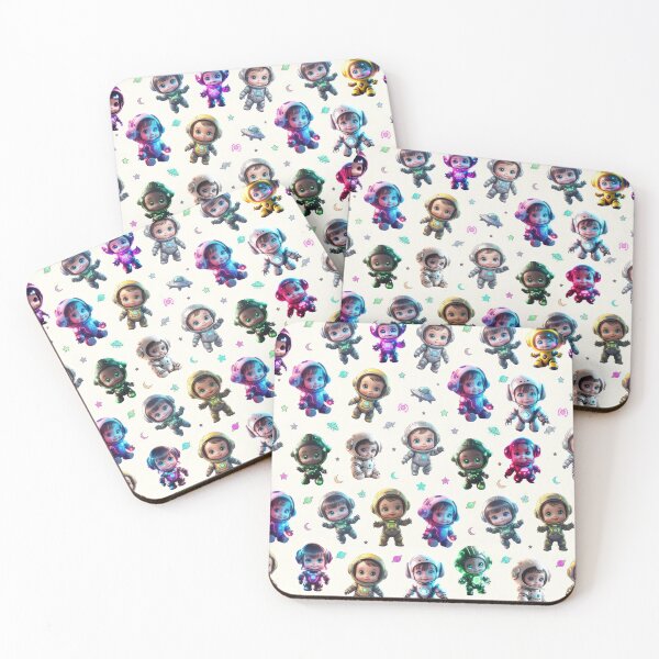 Item preview, Kawaii pattern, cute astronaut robot print designed and sold by Cyber Kids.