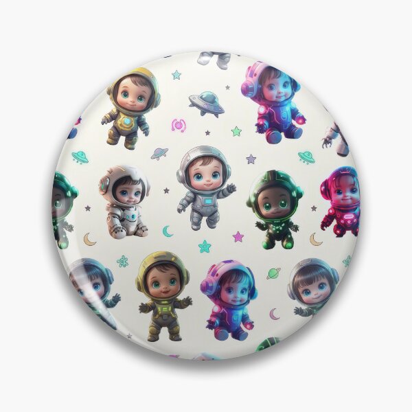 Item preview, Kawaii pattern, cute astronaut robot print designed and sold by Cyber Kids.
