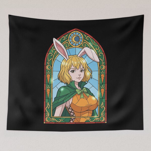 Item preview, Carrot One Piece Emerald Stained Glass Bunny designed and sold by mildaclairmo.
