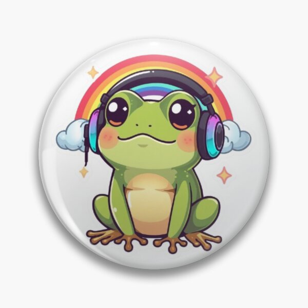 Item preview, Kawaii Rainbow Frog Sticker | Cute Gaming Frog Mascot designed and sold by Stylestickers55.