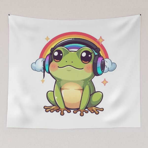 Item preview, Kawaii Rainbow Frog Sticker | Cute Gaming Frog Mascot designed and sold by Stylestickers55.