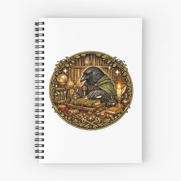 Item preview, Wise Raven Bookbinder Shirt | Gothic Cottagecore Library | Fantasy Book Press | Book Lover Gift designed and sold by MrDev.