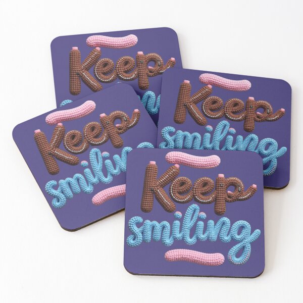 Item preview, keep smiling typographic plush br colorful typographic plush design designed and sold by SmashingDeals.