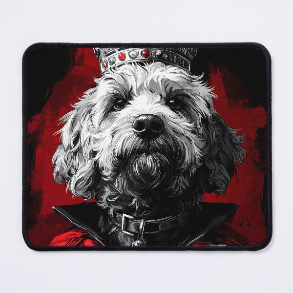 Item preview, Goldendoodle Dog Crimson Warrior Crowned Royal Companion designed and sold by earlobejerk.