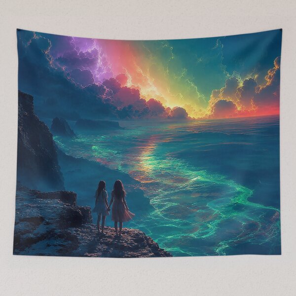 Item preview, Hand in Hand Beneath the Radiant Horizon designed and sold by BlissBlvdShop.
