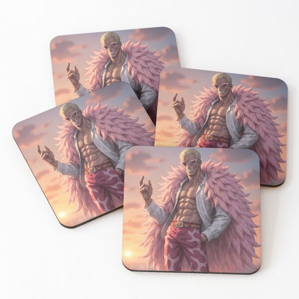 Item preview, Donquixote Doflamingo One Piece Sunset Pink Feather Smile designed and sold by BrianRayan.