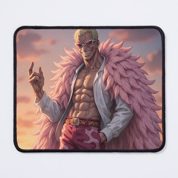 Item preview, Donquixote Doflamingo One Piece Sunset Pink Feather Smile designed and sold by BrianRayan.