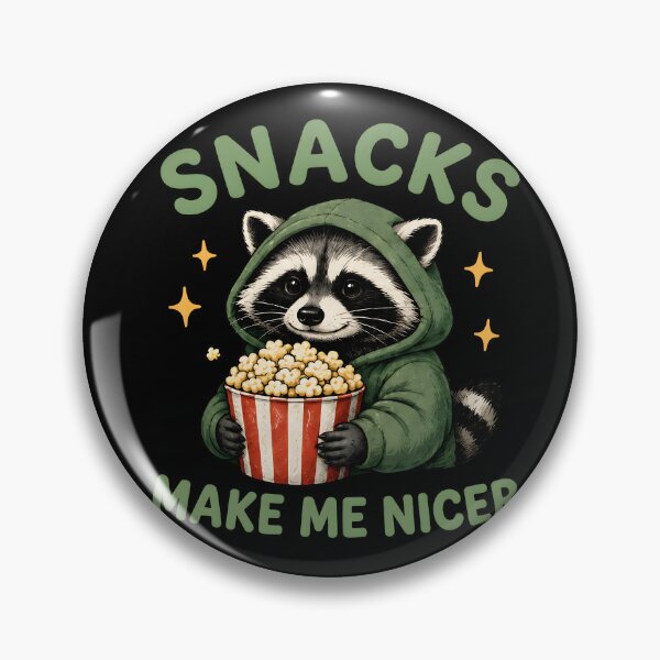 Item preview, Snacks Make Me Nicer Funny Raccoon Saying designed and sold by Marblaes00.