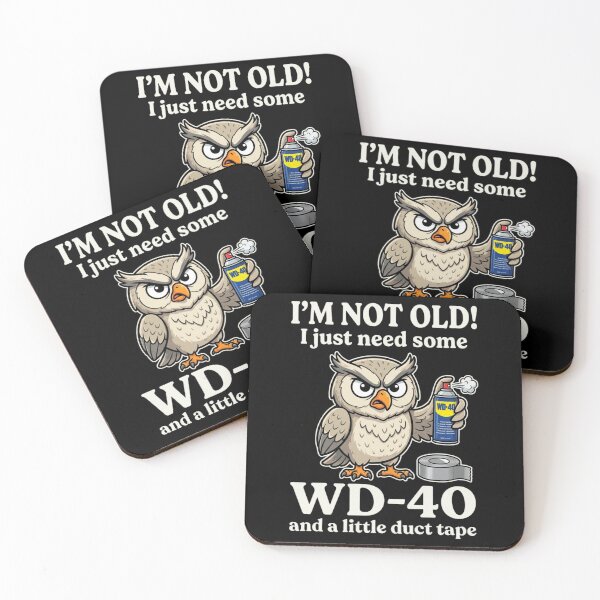 Item preview, I'm Not Old I Just Need Some WD-40 and a Little Duct Tape T-Shirt, Funny Aging Gift, Owl Humor Graphic Tee, Senior Joke Shirt designed and sold by Trendably.