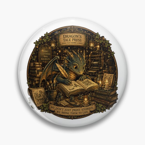 Item preview, Dragon's Tale Press Shirt | Baby Dragon Writing Fantasy Books | Magical Library | Book Lover Gift designed and sold by MrDev.