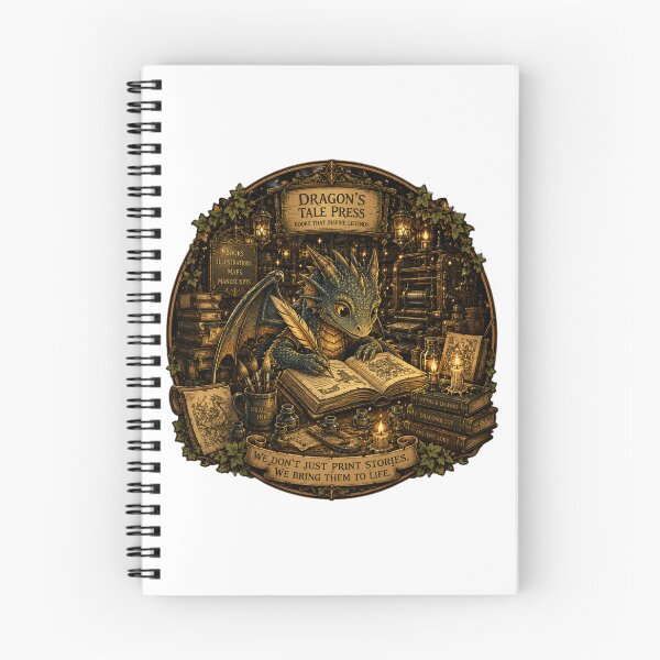 Item preview, Dragon's Tale Press Shirt | Baby Dragon Writing Fantasy Books | Magical Library | Book Lover Gift designed and sold by MrDev.
