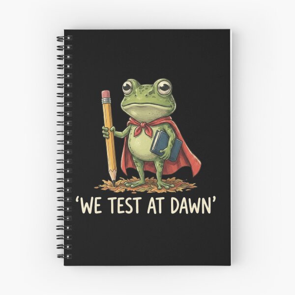 Item preview, We Test At Dawn T-Shirt, Funny Teacher Gift, Cute Frog Teacher Graphic Tee, Back To School Exam Humor Shirt designed and sold by Trendably.