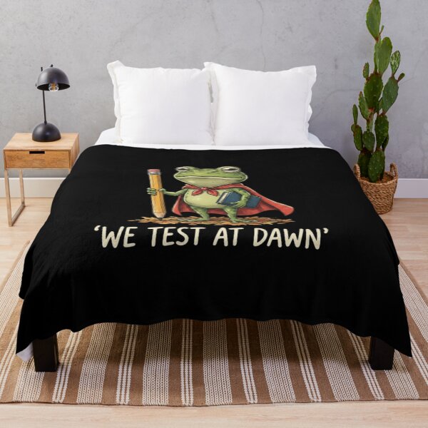 Item preview, We Test At Dawn T-Shirt, Funny Teacher Gift, Cute Frog Teacher Graphic Tee, Back To School Exam Humor Shirt designed and sold by Trendably.