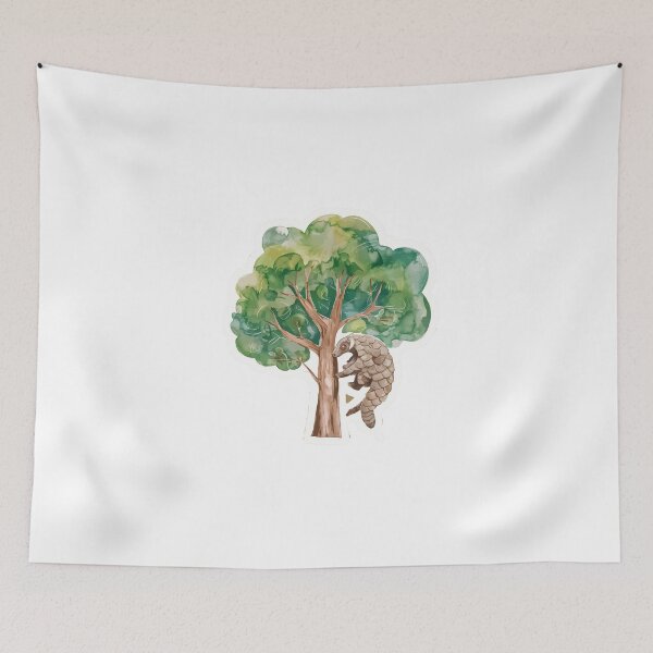 Item preview, Whimsical Pangolin Tree Illustration designed and sold by NiftyWrx.