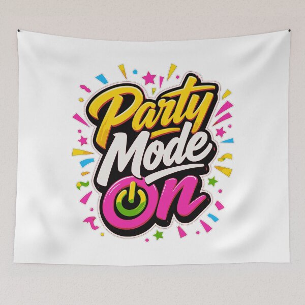 Item preview, Party Mode On Colorful Retro Typography Design designed and sold by ArtsyExplorer.