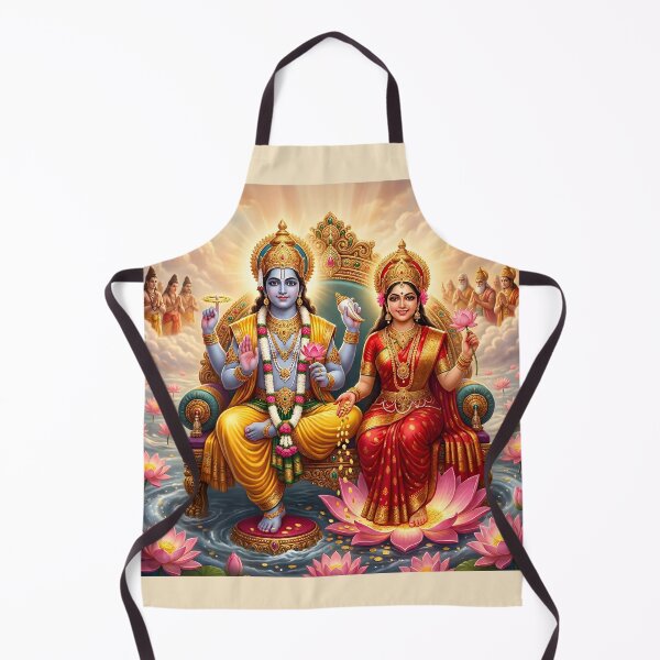 Item preview, Obra de arte de las bendiciones divinas del Señor Vishnu y Lakshmi designed and sold by hutofdesigns.