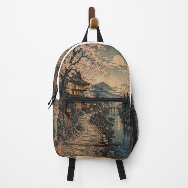 Item preview, Moonlit Sakura Village – Japanese Ukiyo-e Landscape Aesthetic designed and sold by Substance_life.
