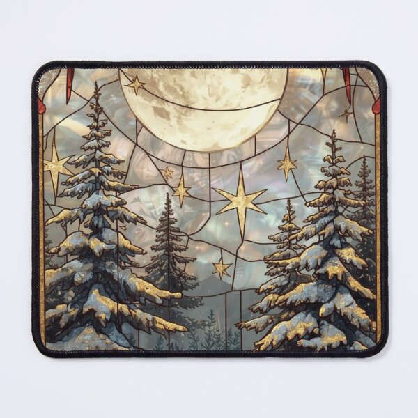 Item preview, Full moon and gifts under snowy pines designed and sold by BriSher.