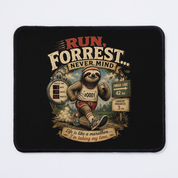 Item preview, Run, Forrest... Never Mind – Funny Sloth Running Vintage T-Shirt Design designed and sold by GalooTheGalago.